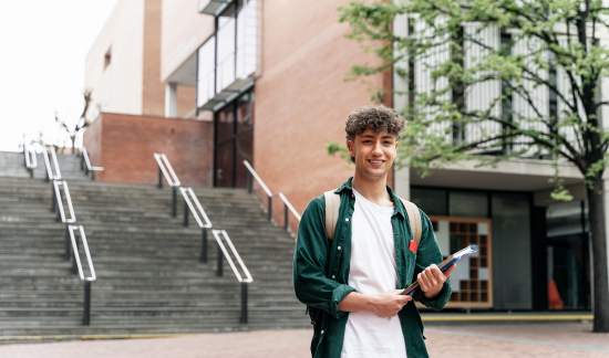 Male student in campus.