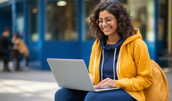 Female high school senior smiling