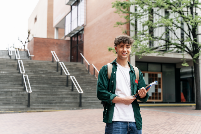 Male student in campus.