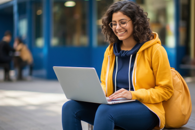 Female high school senior smiling
